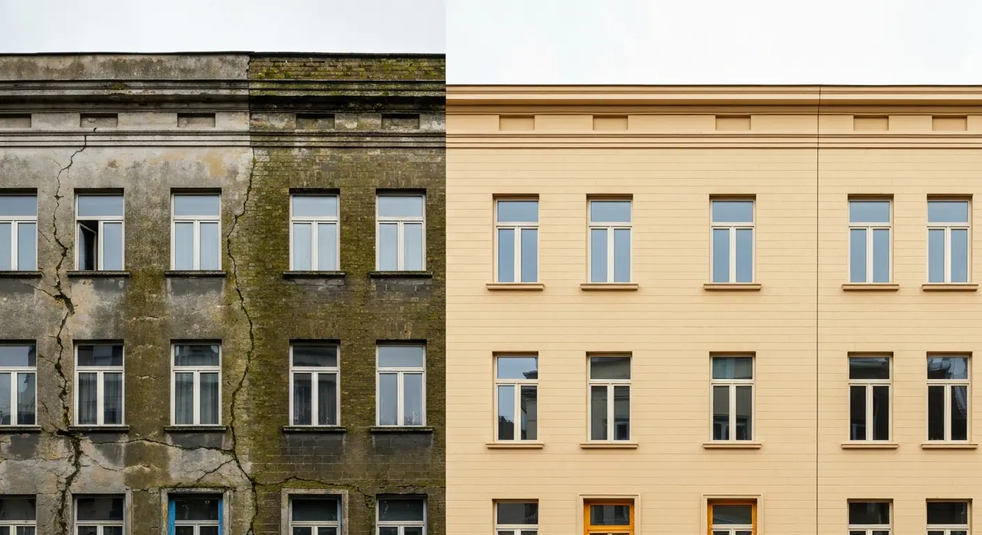 Comparaison avant/après d’un ravalement de façade