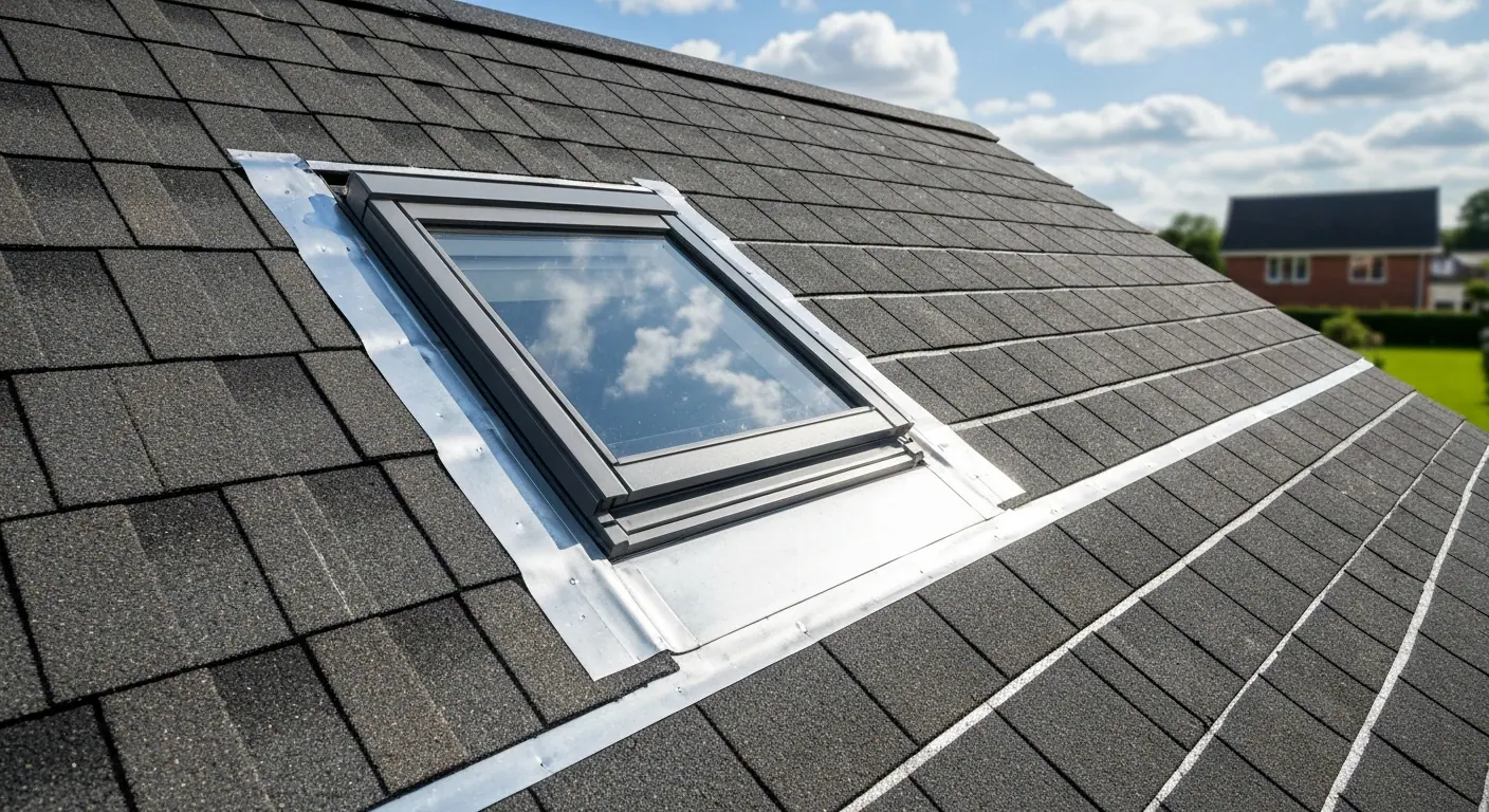 Fenêtre de toit (type Velux) intégrée avec raccords propres